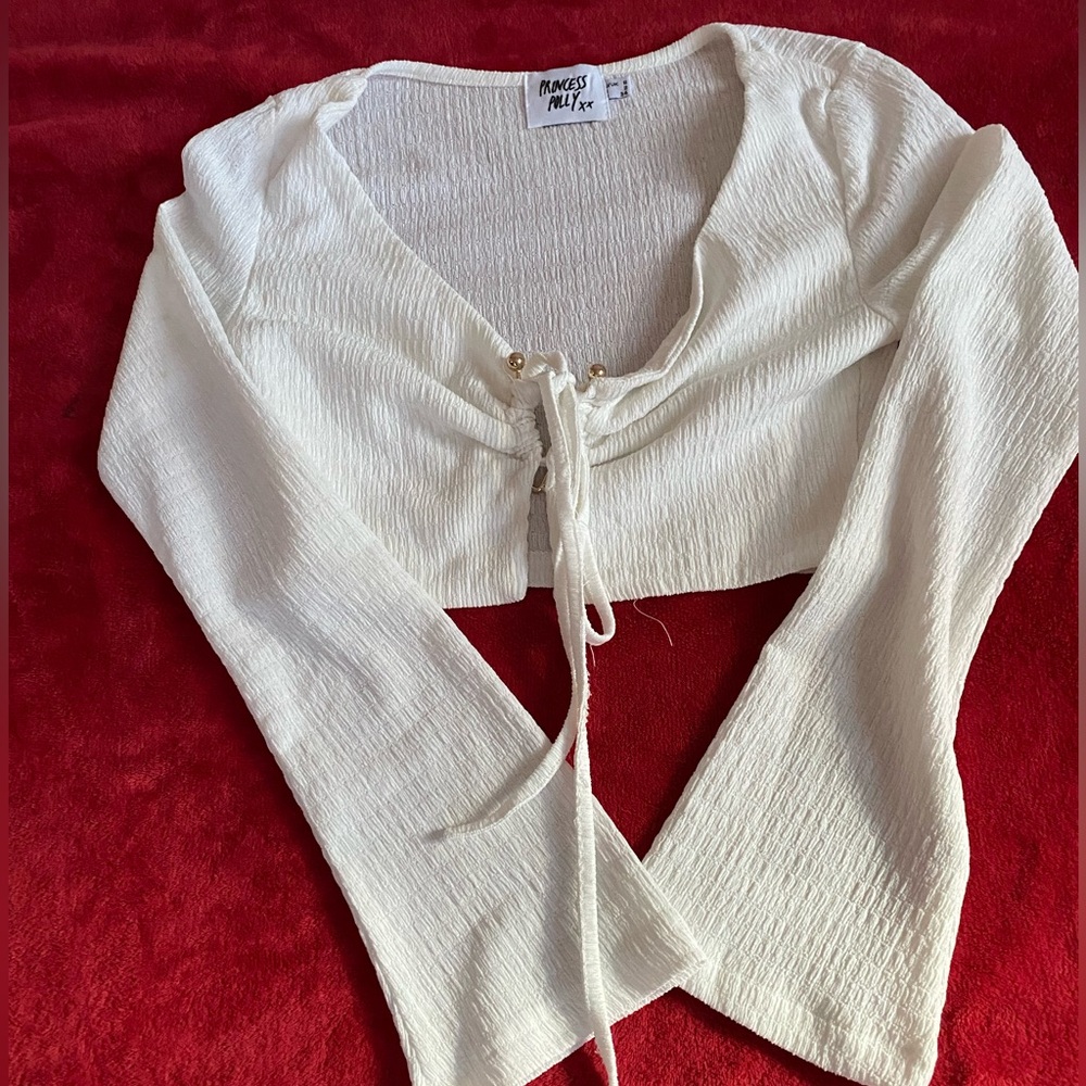 Princess Polly Cream Textured Top